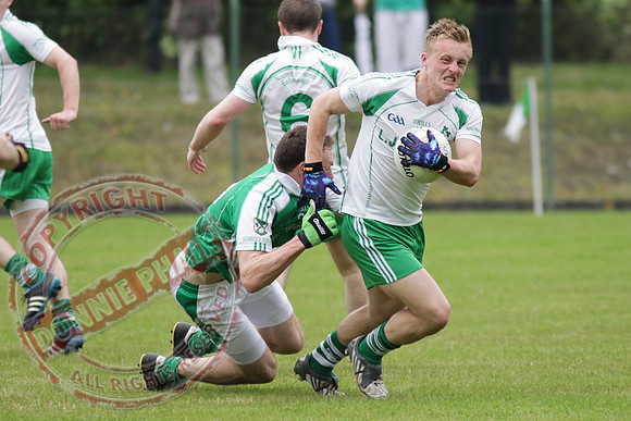 St. Joseph's Ederney V Roslea Shamrocks in Senior Men GAA League Football.