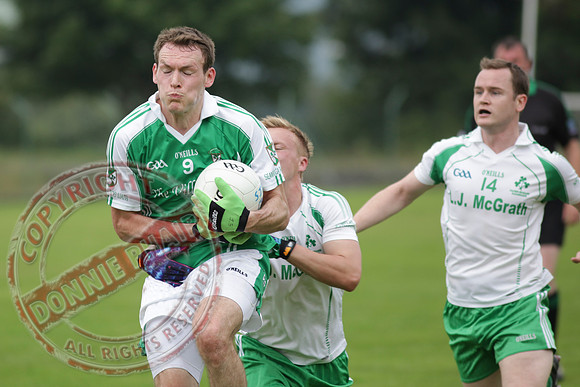 St. Joseph's Ederney V Roslea Shamrocks in Senior Men GAA League Football.