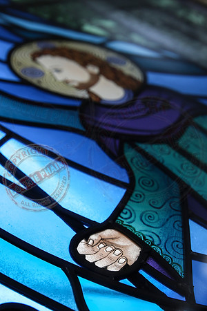 Stained-glassed windows in Magh Ene Parish Church, Bundoran, County Donegal.