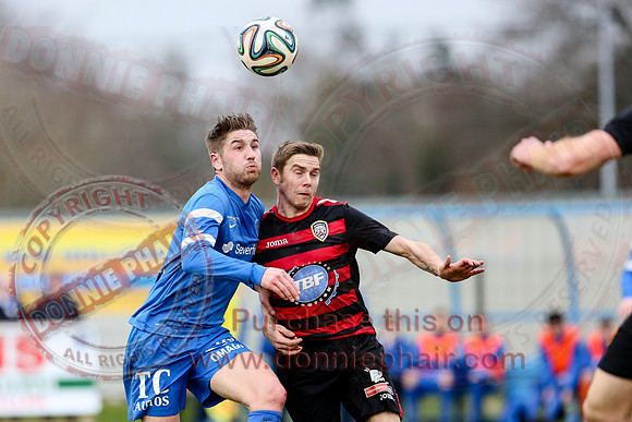 Ballinamallard United (2) V Coleraine (1) in IFA Premier League.
