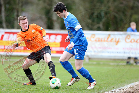 Ballinamallard United (0) V Glenavon (3) in The Irish Cup.
