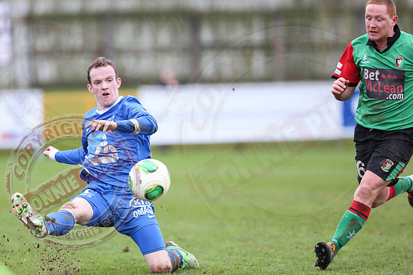 Ballinamallard United (0) V Glentoran (3) in IFA Premiership.