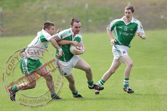 St. Joseph's Ederney V Roslea Shamrocks in Senior Men GAA League Football.