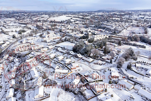 Aeriel View of Lisnaskea in the Snow-4