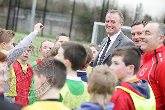 Northern Ireland Manager Michael O'Neill visits Lisnaskea Rovers.