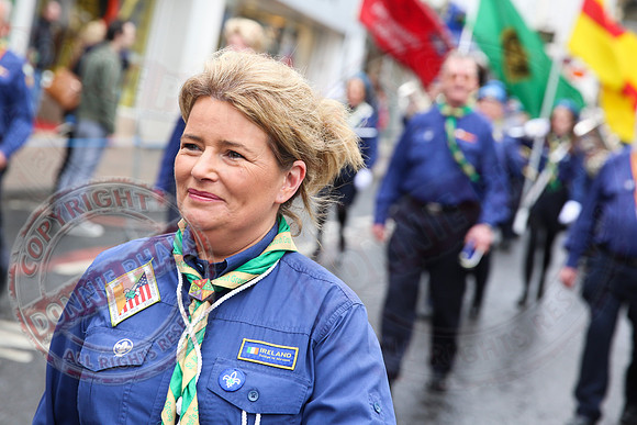 St. Michael's Scouts march to St. Michael's Church, Enniskillen.