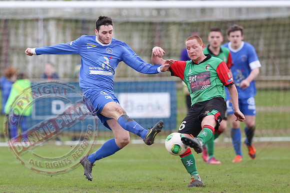 Ballinamallard United (0) V Glentoran (3) in IFA Premiership.