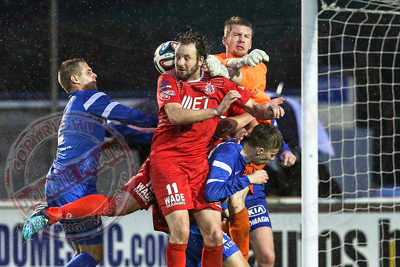 Ballinamallard United (0) v Portadown (2) in Danske Bank IFA Premier League.