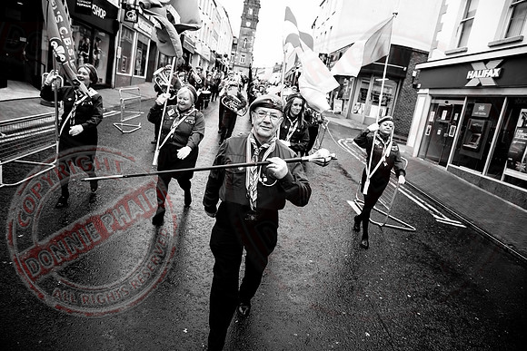 St. Michael's Scouts march to St. Michael's Church, Enniskillen.