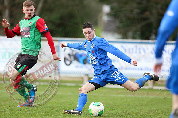 Ballinamallard United (0) V Glentoran (3) in IFA Premiership.