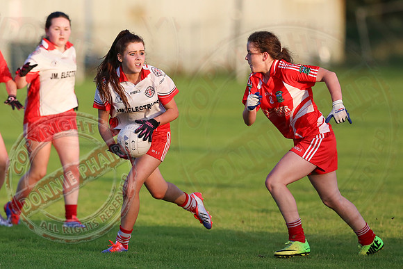 Newtownbutler (0-6) V St. Pat's Donagh (0-5) in U16 Ladies GAA Football League Division 2 Final.