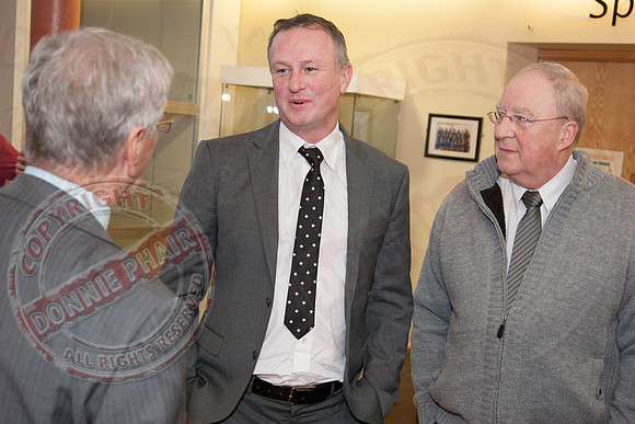 Northern Ireland Manager Michael O'Neill visits Lisnaskea Rovers.