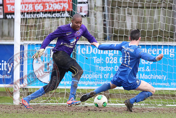 Ballinamallard United (0) V Glenavon (3) in The Irish Cup.