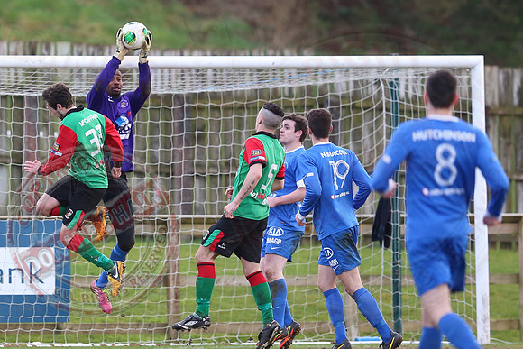 Ballinamallard United (0) V Glentoran (3) in IFA Premiership.