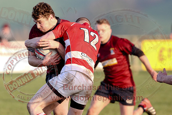 Enniskillen 1st XV (34) V Randalstown (8) in Towns Cup.