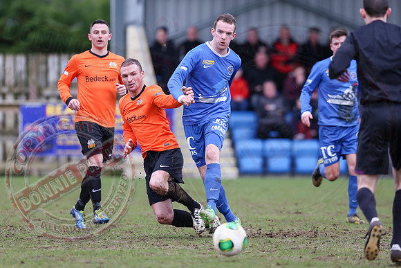 Ballinamallard United (0) V Glenavon (3) in The Irish Cup.