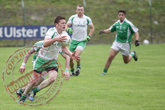 St. Joseph's Ederney V Roslea Shamrocks in Senior Men GAA League Football.