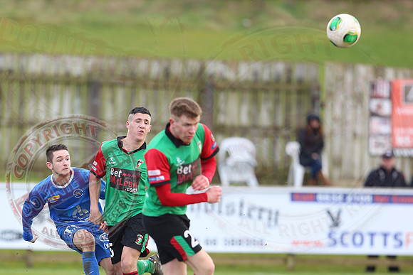 Ballinamallard United (0) V Glentoran (3) in IFA Premiership.