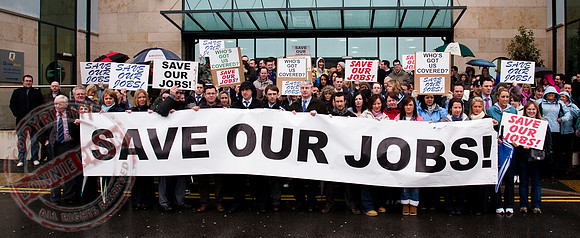 Quinn Insurance Protest in Enniskillen Office.