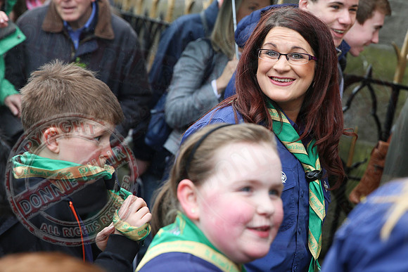 St. Michael's Scouts march to St. Michael's Church, Enniskillen.