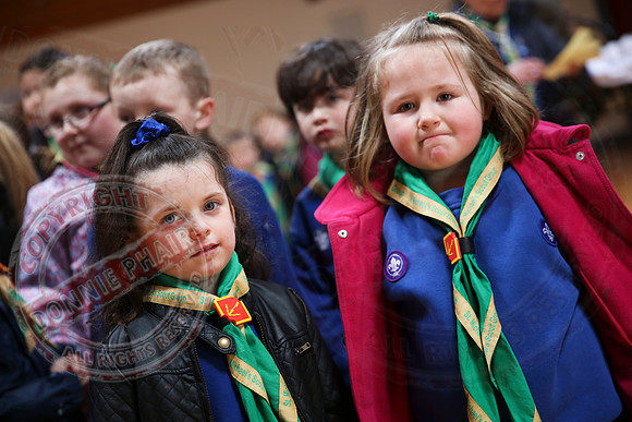 St. Michael's Scouts march to St. Michael's Church, Enniskillen.