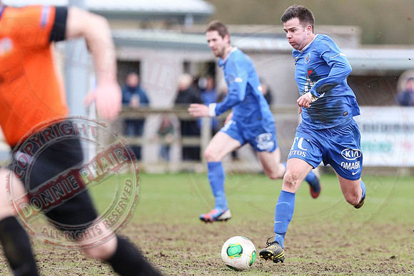 Ballinamallard United (0) V Glenavon (3) in The Irish Cup.