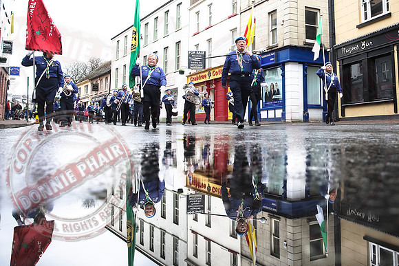 St. Michael's Scouts march to St. Michael's Church, Enniskillen.