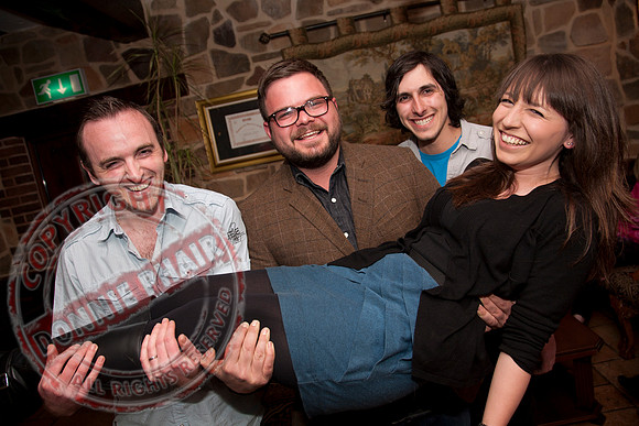 The Blandings Production Crew at the Watermill Restaurant, Lisnaskea.