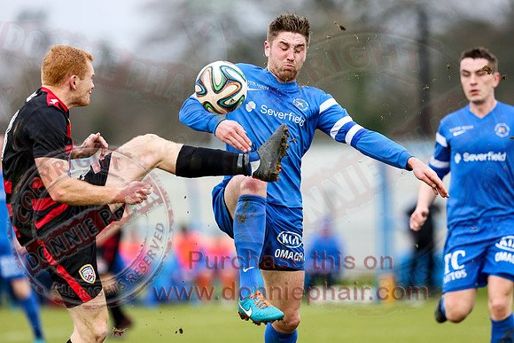 Ballinamallard United (2) V Coleraine (1) in IFA Premier League.