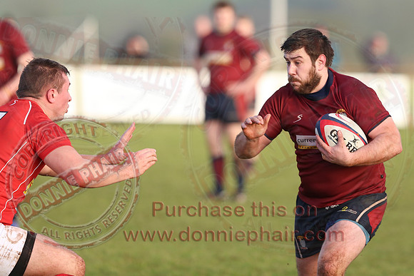Enniskillen 1st XV (34) V Randalstown (8) in Towns Cup.