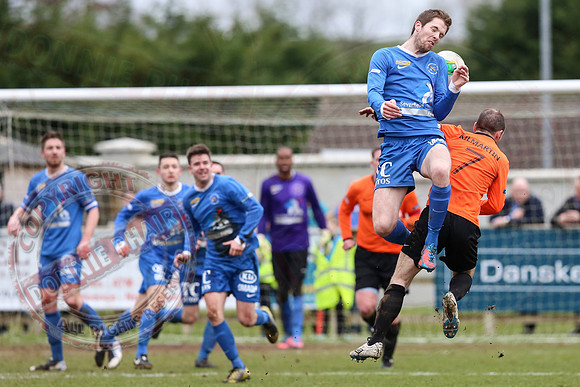 Ballinamallard United (0) V Glenavon (3) in The Irish Cup.