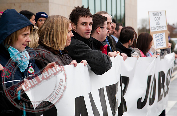 Quinn Insurance Protest in Enniskillen Office.