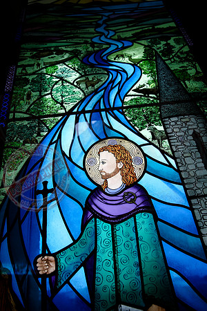 Stained-glassed windows in Magh Ene Parish Church, Bundoran, County Donegal.