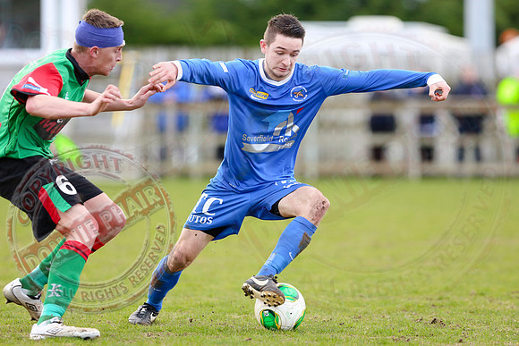 Ballinamallard United (0) V Glentoran (3) in IFA Premiership.