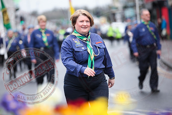 St. Michael's Scouts march to St. Michael's Church, Enniskillen.