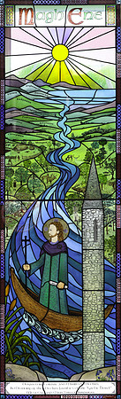 Stained-glassed windows in Magh Ene Parish Church, Bundoran, County Donegal.