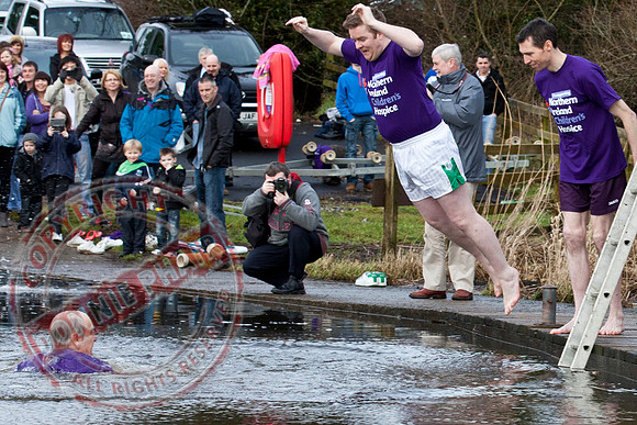 Newtownbutler Residents swim in Lough Erne River at Bun Jetty for Charity.