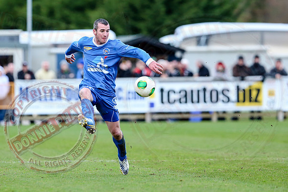 Ballinamallard United (0) V Glentoran (3) in IFA Premiership.