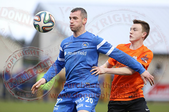 Ballinamallard United (1) V Glenavon (3) in IFA Danske Premier League.