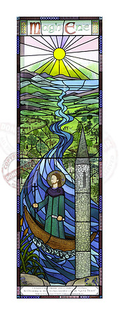 Stained-glassed windows in Magh Ene Parish Church, Bundoran, County Donegal.