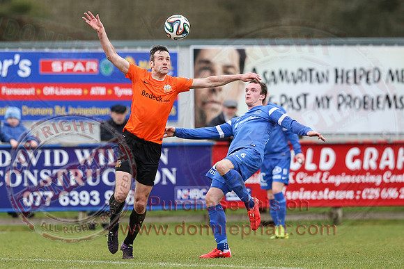 Ballinamallard United (1) V Glenavon (3) in IFA Danske Premier League.