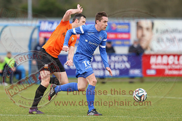 Ballinamallard United (1) V Glenavon (3) in IFA Danske Premier League.