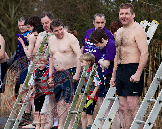 Newtownbutler Residents swim in Lough Erne River at Bun Jetty for Charity.