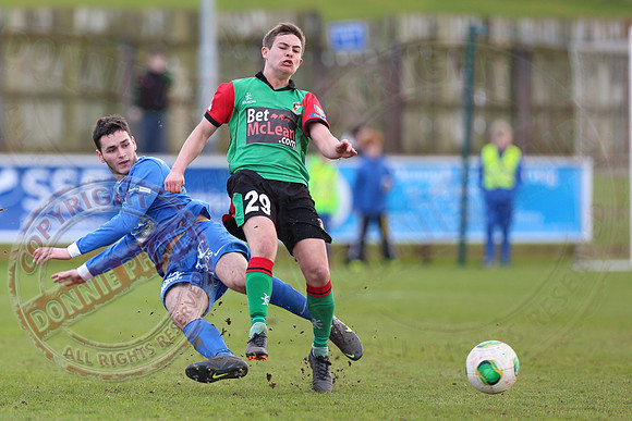 Ballinamallard United (0) V Glentoran (3) in IFA Premiership.