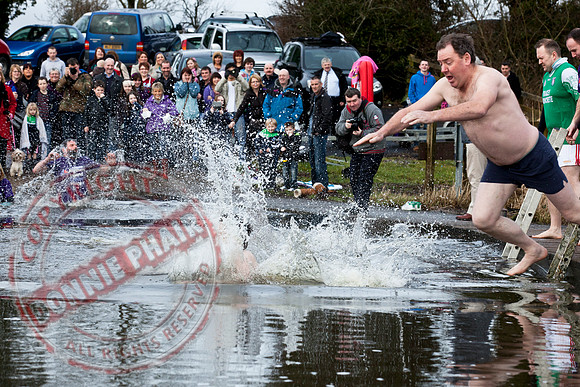 Newtownbutler Residents swim in Lough Erne River at Bun Jetty for Charity.