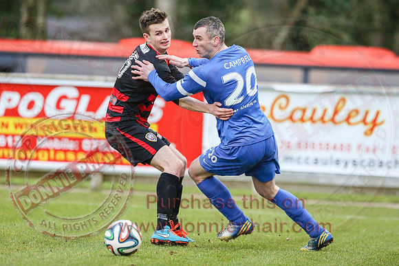 Ballinamallard United (2) V Coleraine (1) in IFA Premier League.