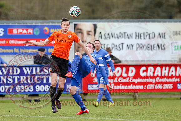Ballinamallard United (1) V Glenavon (3) in IFA Danske Premier League.