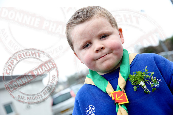 St. Michael's Scouts march to St. Michael's Church, Enniskillen.