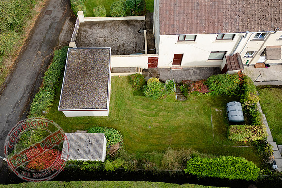 Aerial outline of backgarden in Enniskillen