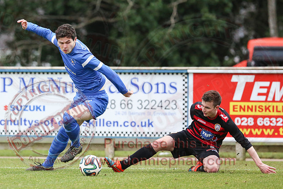 Ballinamallard United (2) V Coleraine (1) in IFA Premier League.